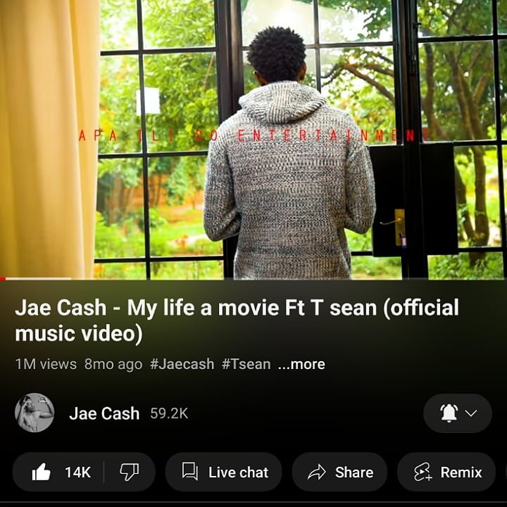 My Life A Movie By Jae Cash Attracts 1 Million Views On YouTube Shoot